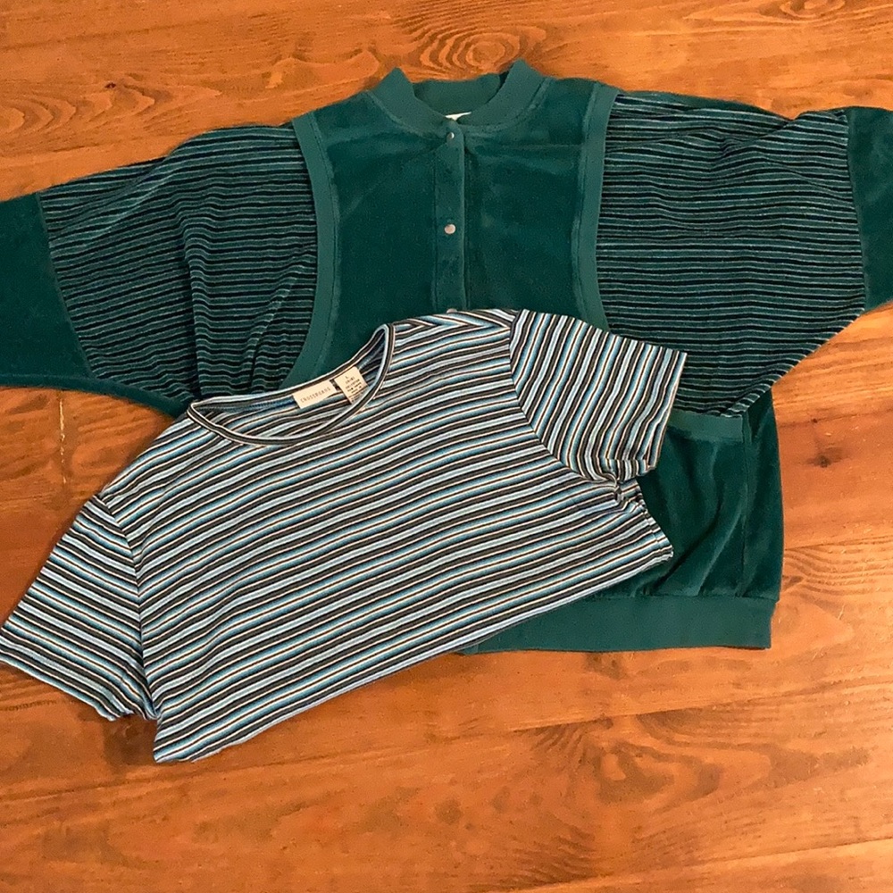 Green Velour Jacket & shirt